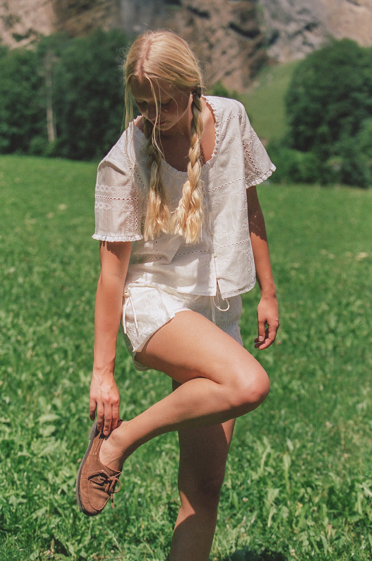 Alenka Lace Blouse - Blanc