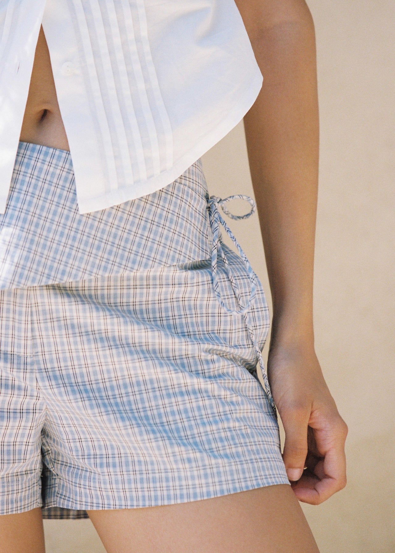 Madison Tailored Short - Blue Check