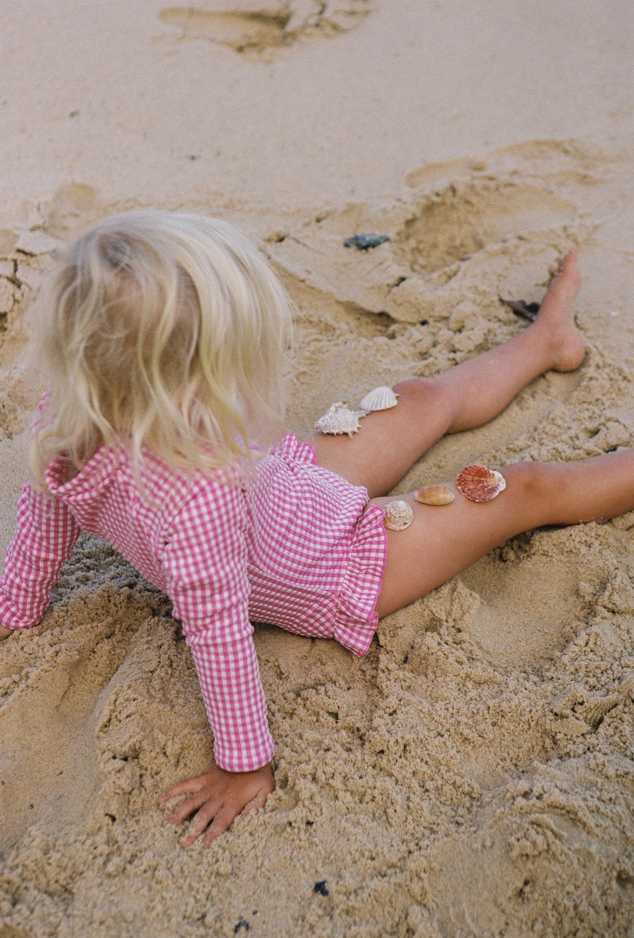 Letty Long Sleeve One Piece - Strawberry Gingham