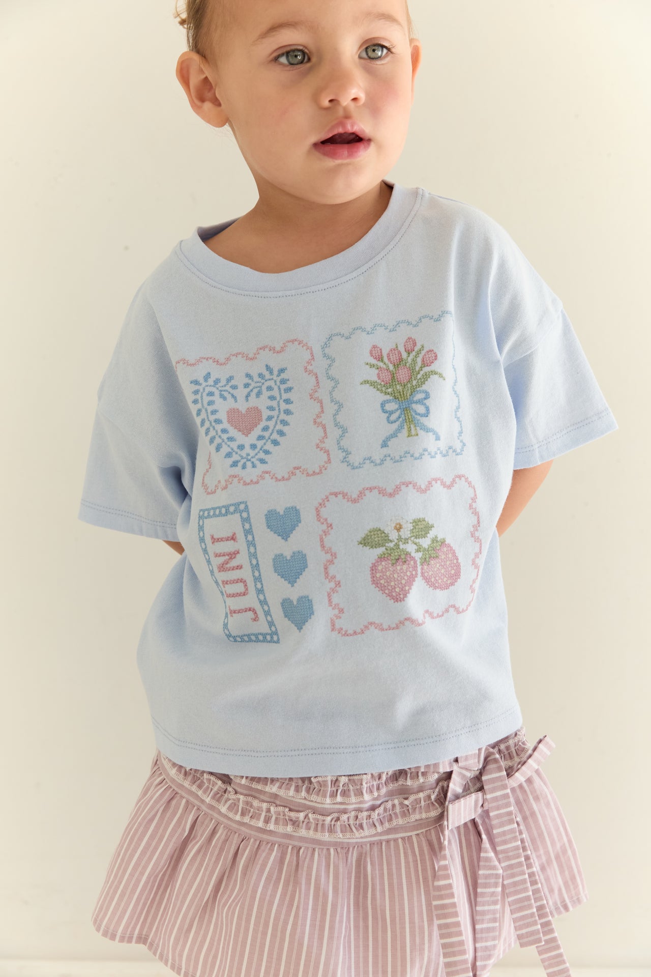 Patchwork Tee - Sky