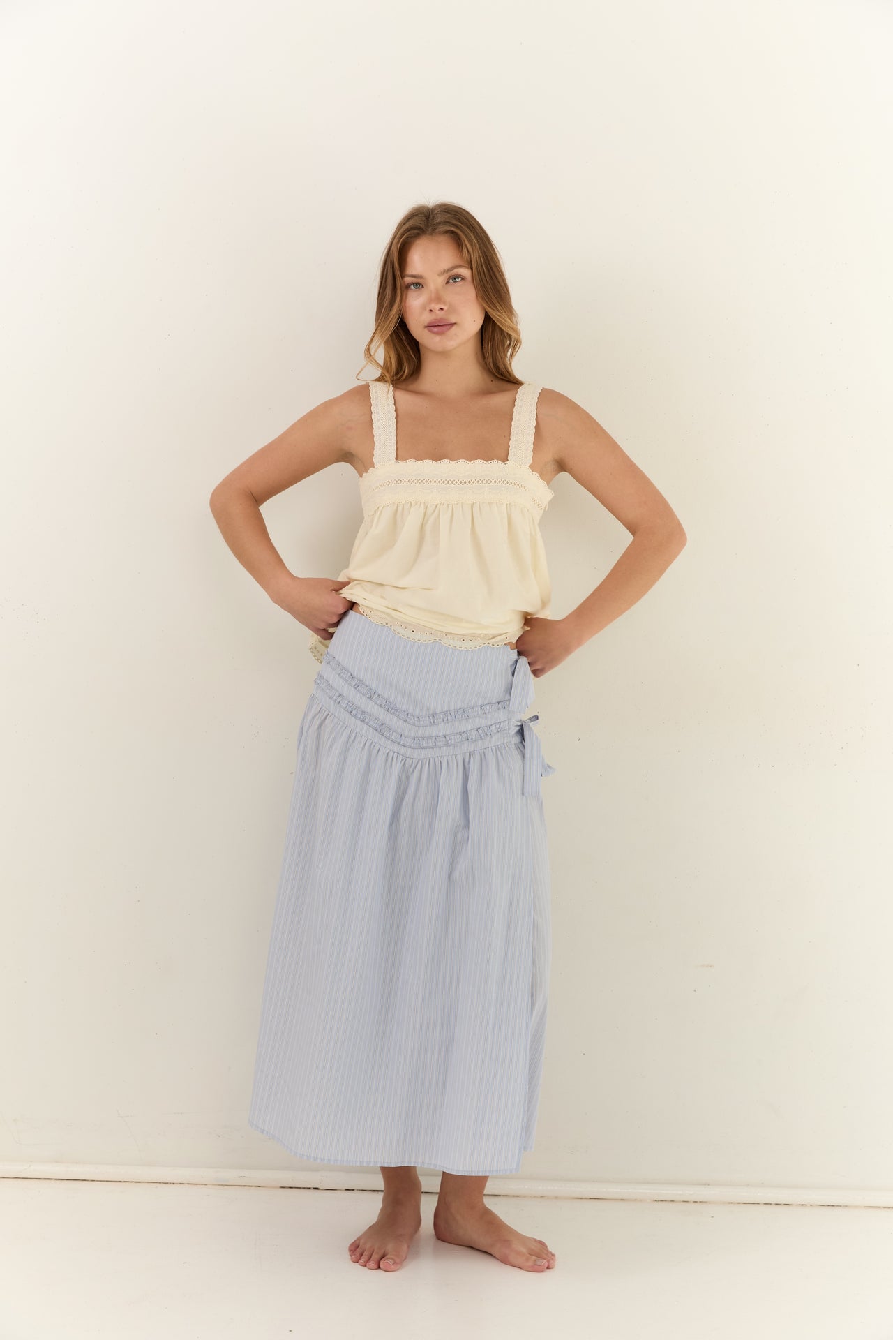 Annika Midi Skirt - Stripe