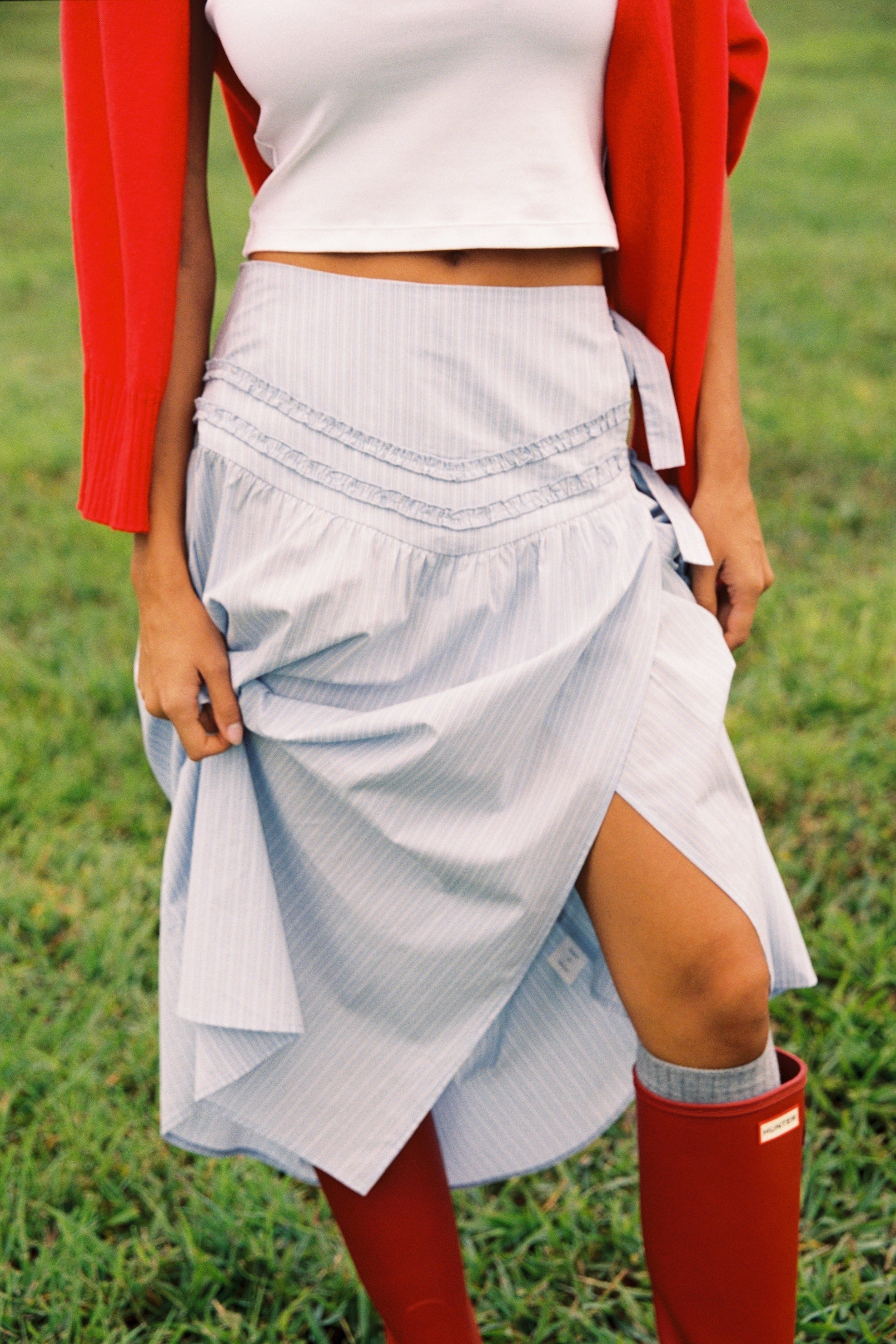 Annika Midi Skirt - Stripe - JUNI