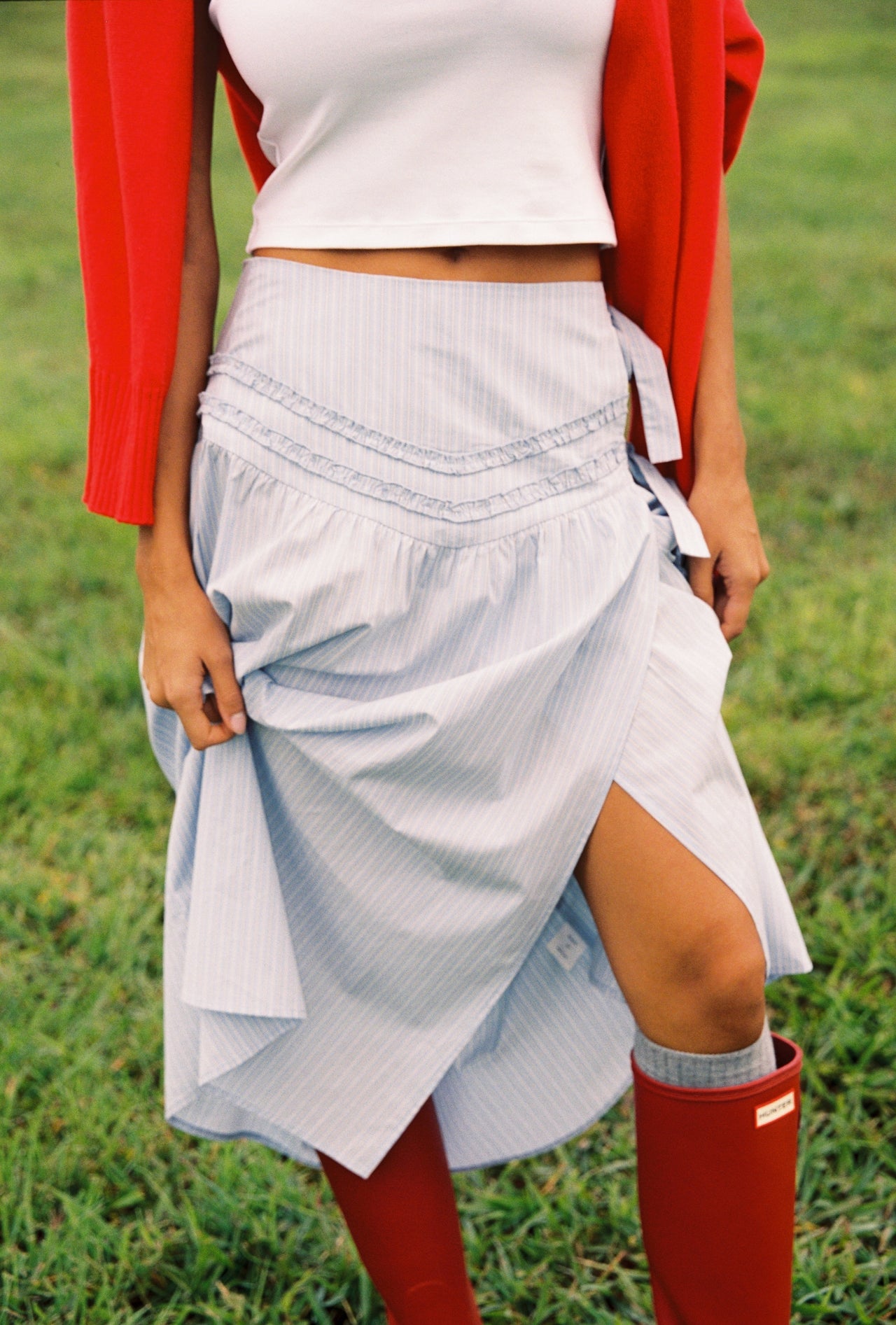 Annika Midi Skirt - Stripe
