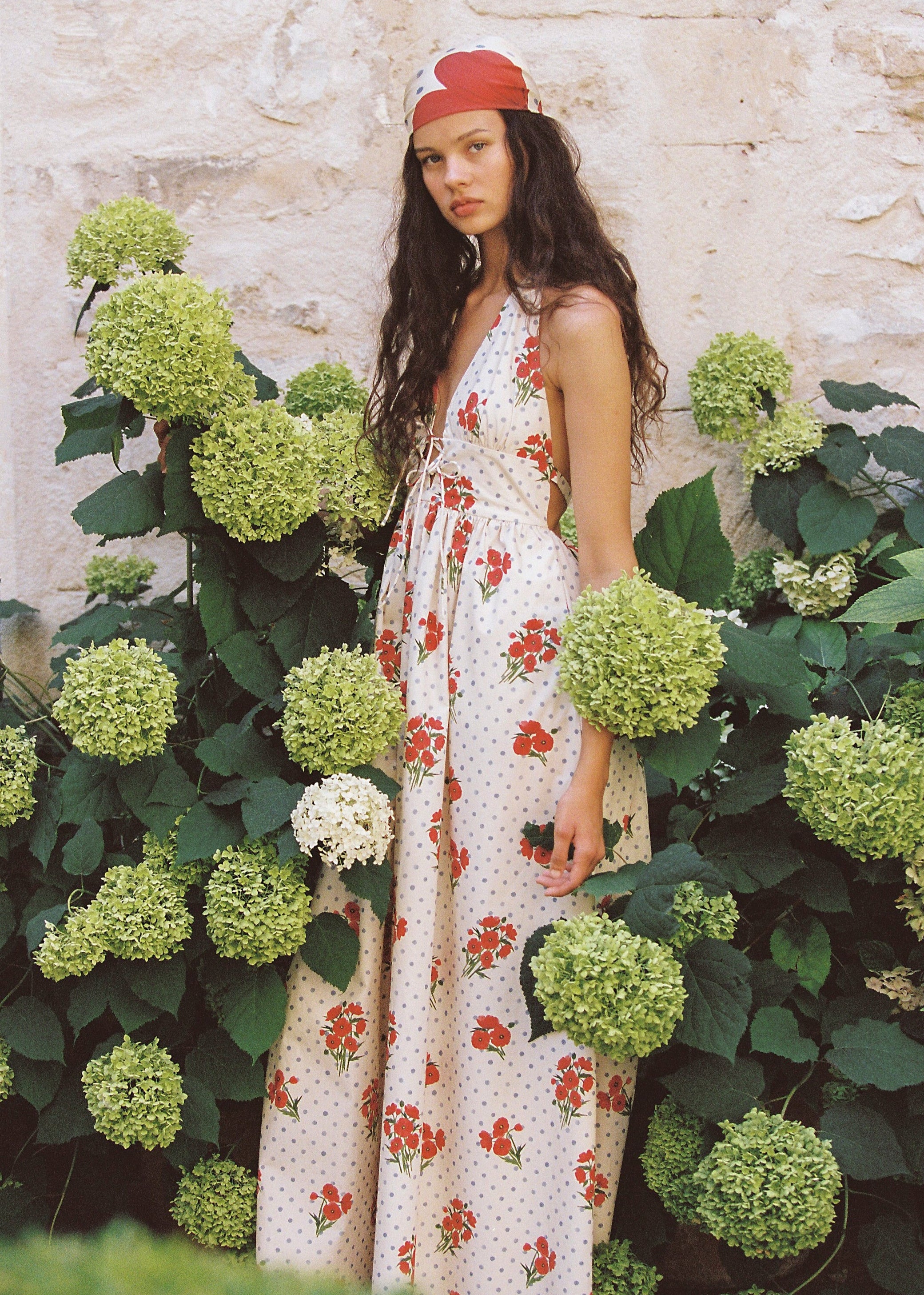 cotton twisting poppy print maxi dress Poppy Print Vintage 70s Maxi Dress Marie Howitt 12 14