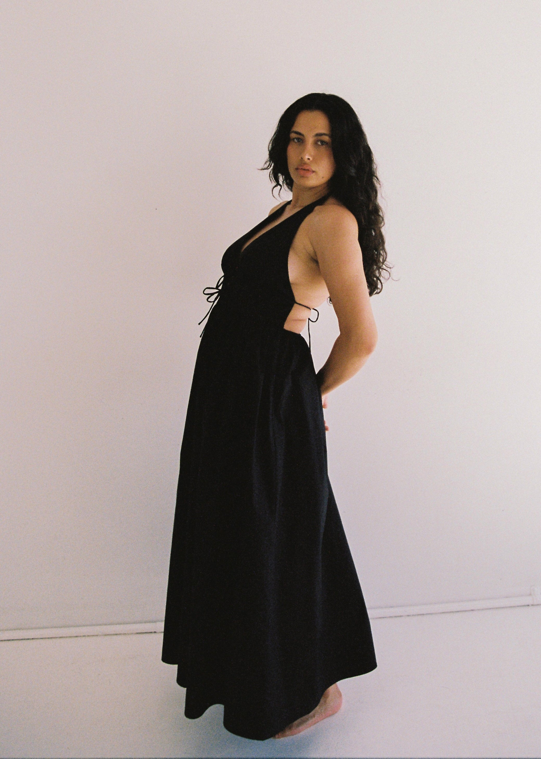 Lily Midi Dress - Black - JUNI Lily Midi Dress - Black - JUNI