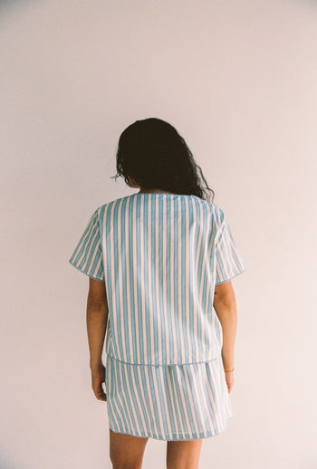 Poppy Blouse - Blue Stripe