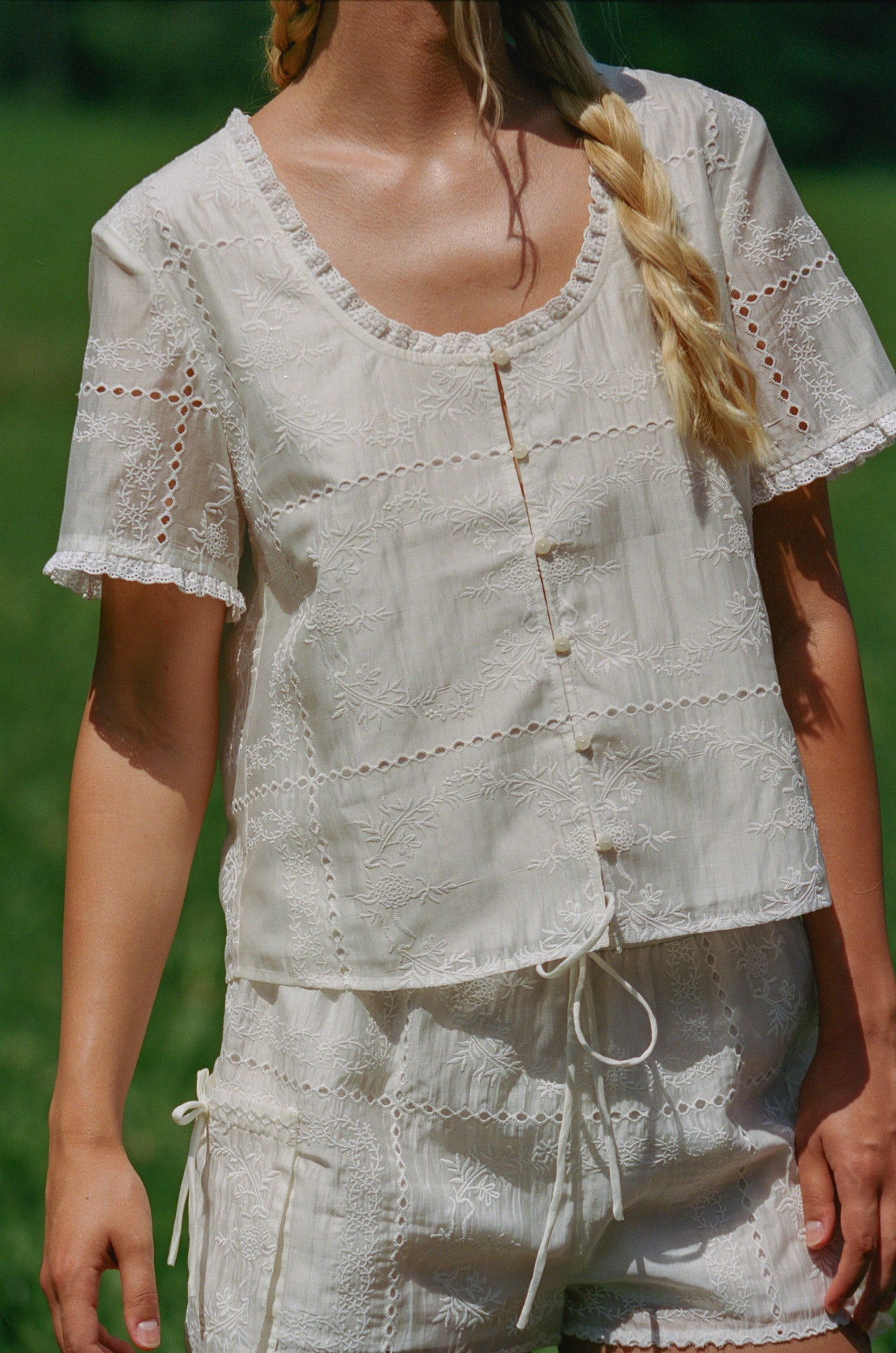 Alenka Lace Blouse - Blanc