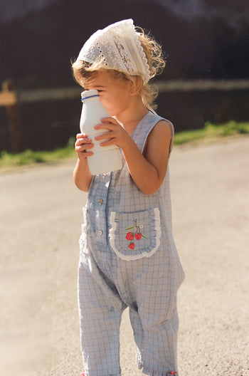 Charlotte Romper - Sky Gingham