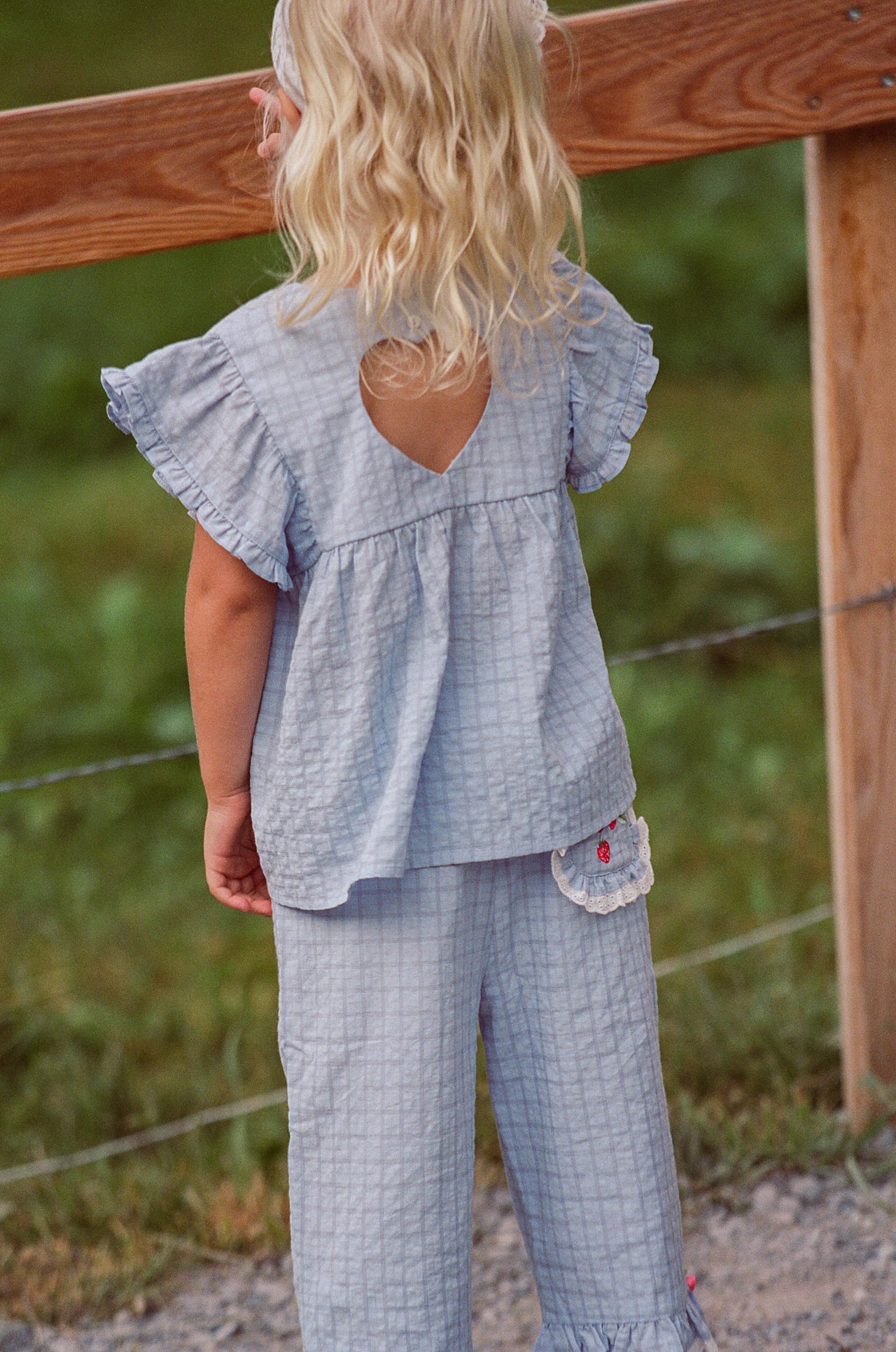 Daisy Blouse - Sky Gingham