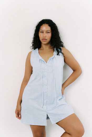 Martina Mini Dress - Stone Blue
