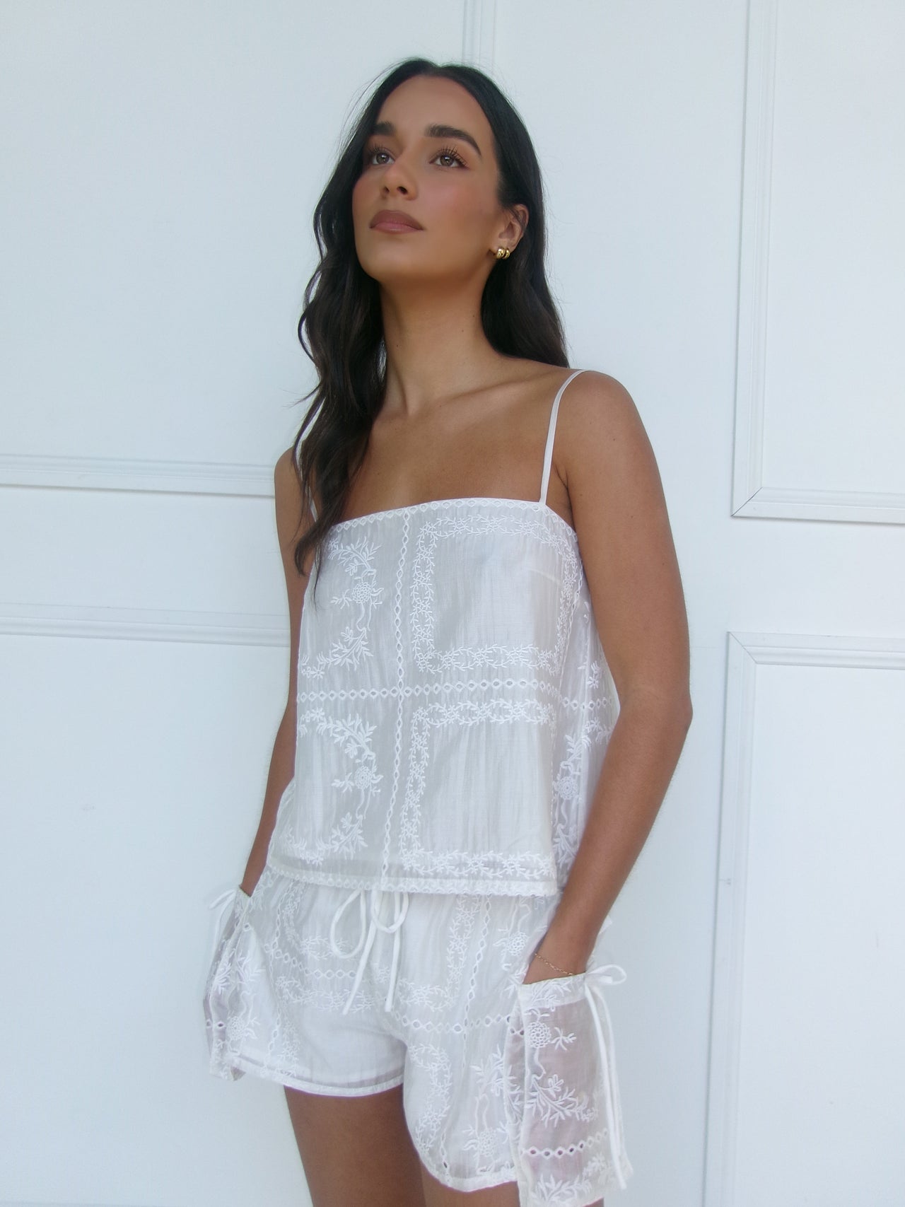 Olivia Lace Cami - Blanc