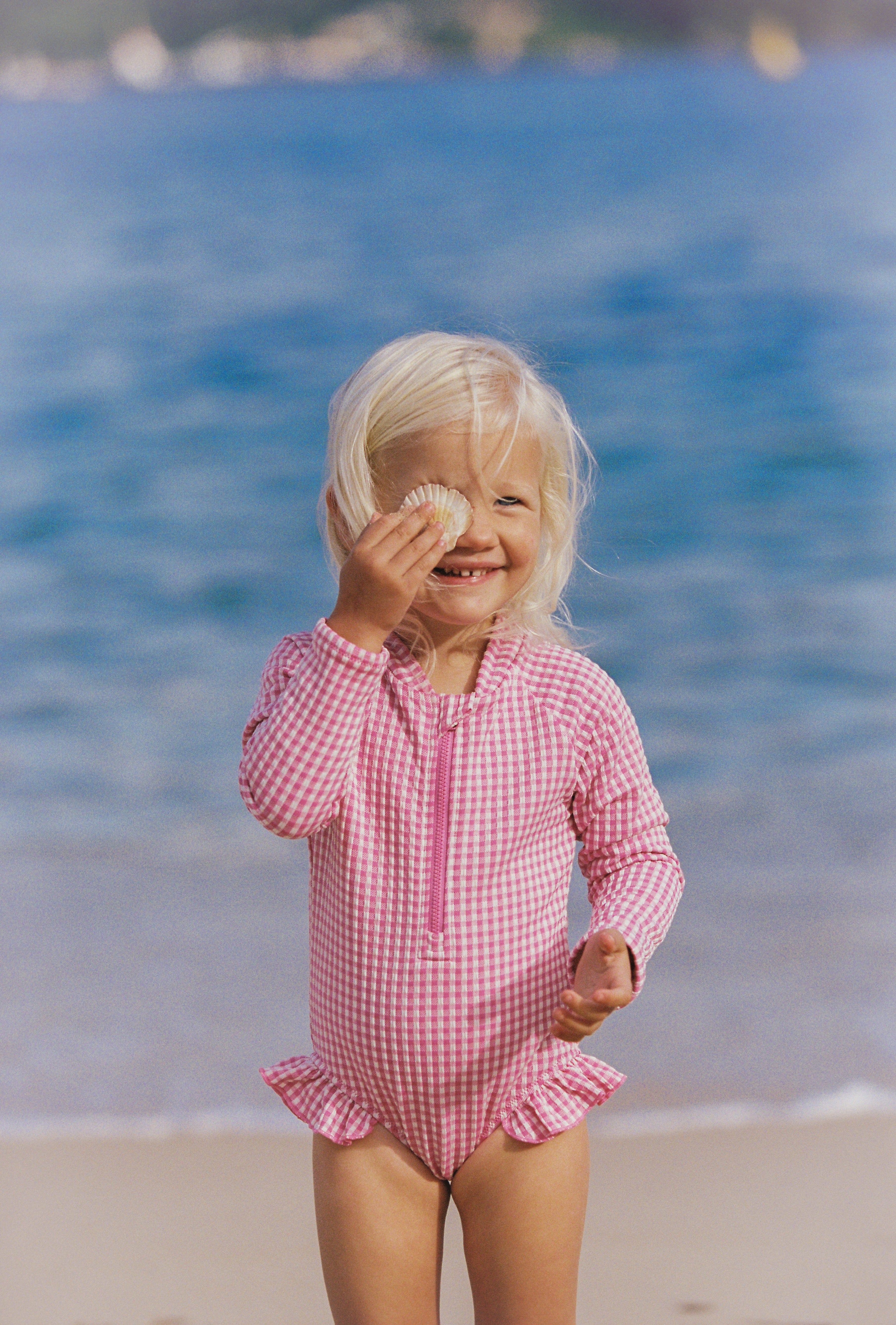 ワンピース Strawberry Gingham Pretty Cute OP Letty Long Sleeve One Piece - Strawberry Gingham - JUNI