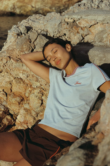 Baby Logo Tee - Stone Blue