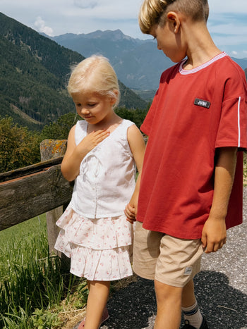 JNR Vivi Bermuda Short - Wheat Check