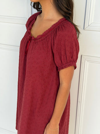 Joelle Mini Dress - Dark Cherry