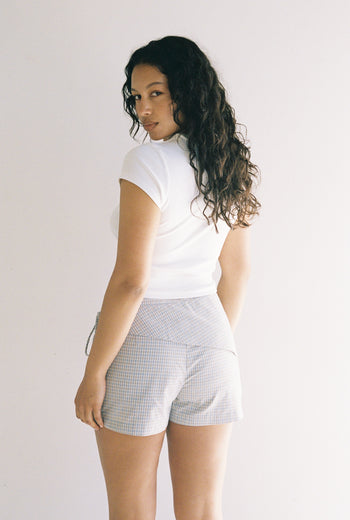Madison Tailored Short - Blue Check
