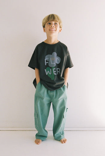 JNR Blossom Tee - Washed Black