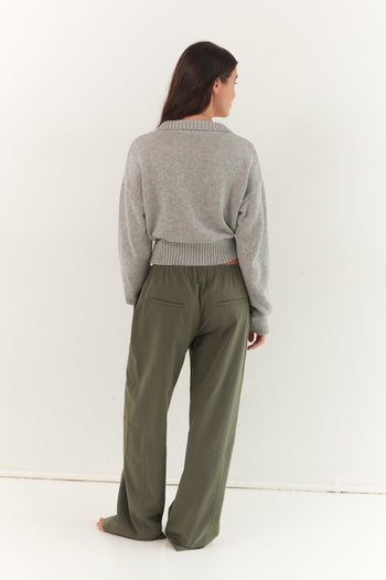 Kaia Zip Cardigan - Stone