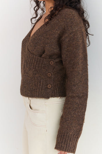 Serena Wrap Cardigan - Brunette