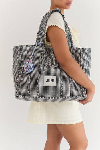Rose Bag Charm - Blue Stripe