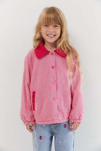 Sienna Padded Jacket - Raspberry Gingham