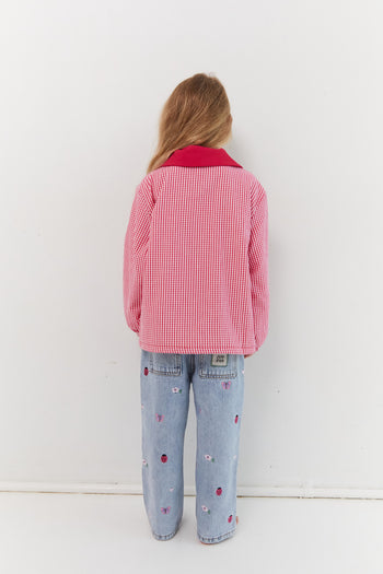 Sienna Padded Jacket - Raspberry Gingham