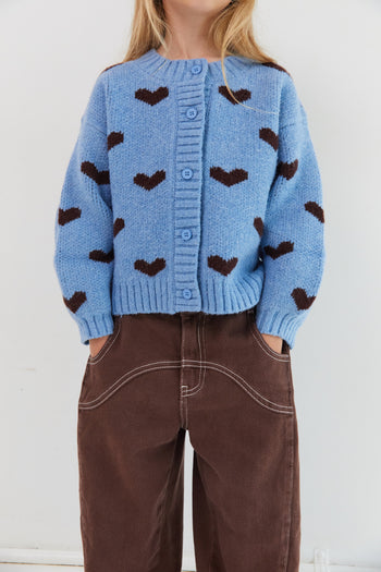 JNR Sweetheart Cardigan - Hearts