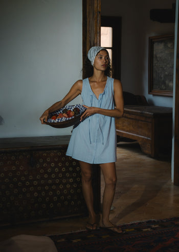 Martina Mini Dress - Stone Blue