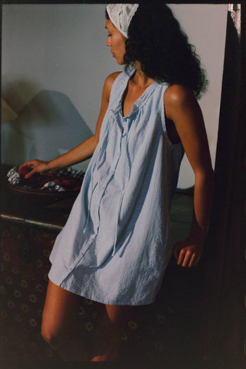 Martina Mini Dress - Stone Blue