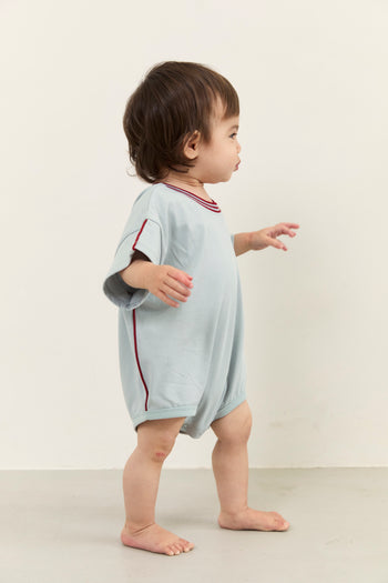 Riley T-Shirt Romper - Dusty Blue