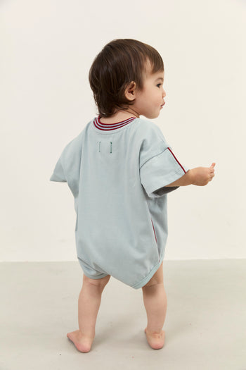 Riley T-Shirt Romper - Dusty Blue