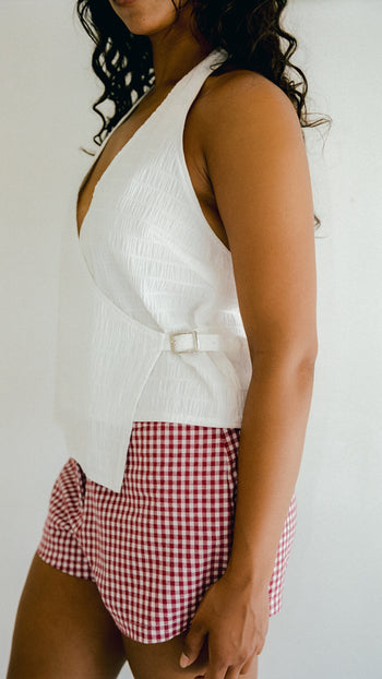 Georgie Halter Top - Blanc