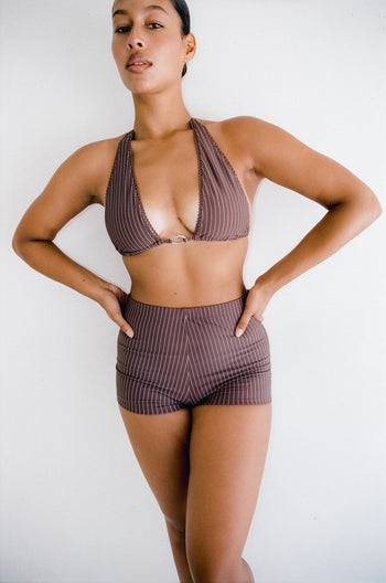 Emmie Short - Cocoa Pinstripe