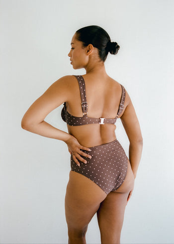 Jane Reverisble Bottom - Cocoa Polka/Pinstripe