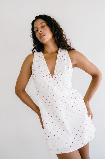 Clara Mini Dress - Cherry Polka Dot