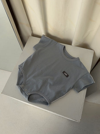 Riley T-Shirt Romper - Dusty Blue