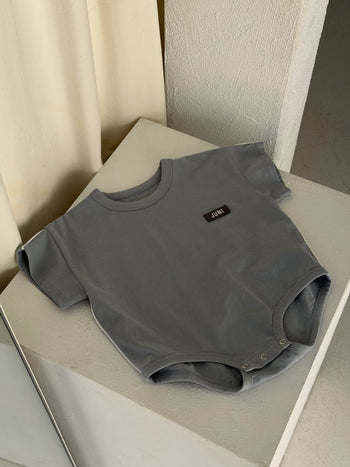 Riley T-Shirt Romper - Dusty Blue