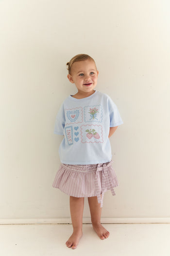JNR Annika Skirt - Rosa Stripe