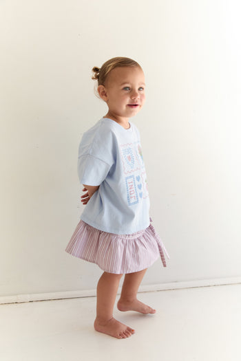 JNR Annika Skirt - Rosa Stripe