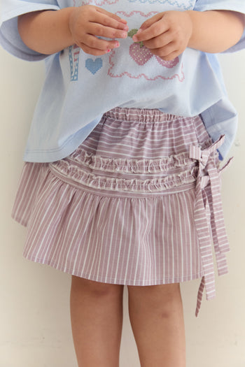 JNR Annika Skirt - Rosa Stripe