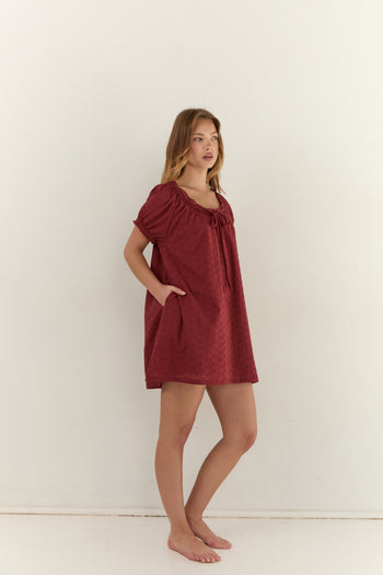 Joelle Mini Dress - Dark Cherry