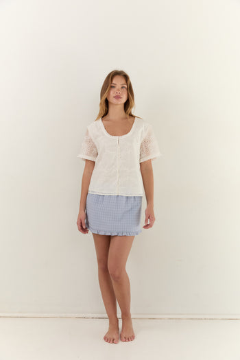 Alenka Lace Blouse - Blanc