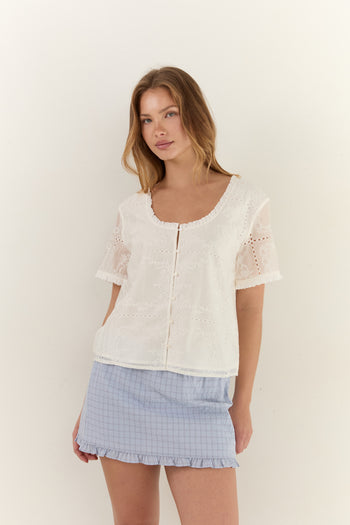 Andi Mini Skirt - Sky Check