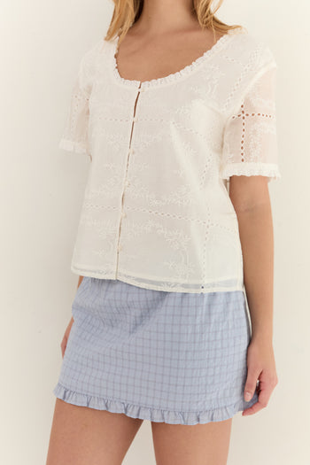 Andi Mini Skirt - Sky Check