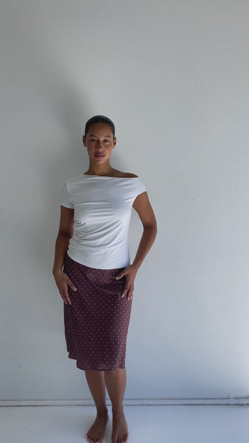 Monica Ruched Top - Blanc