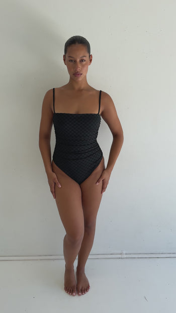Vera Ruched One Piece - Black