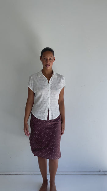 Mabel Bias Skirt - Cocoa Polka